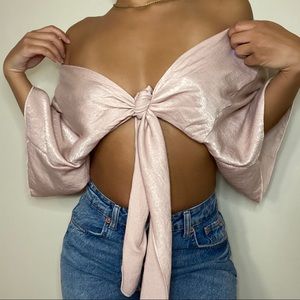 SATIN wrap top